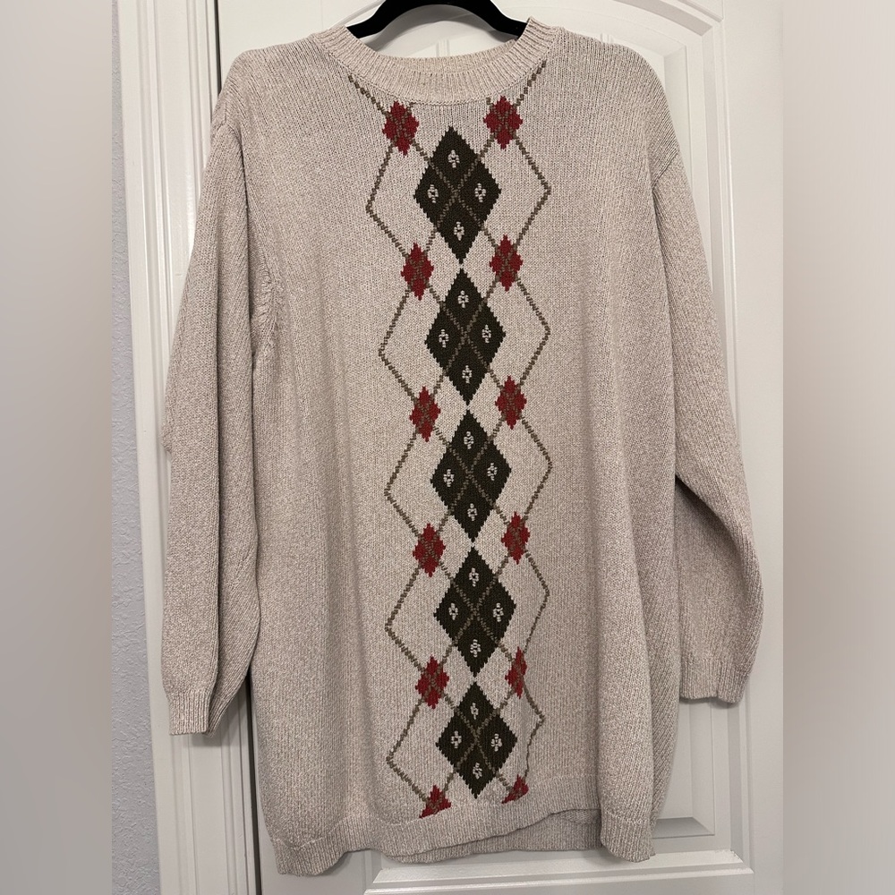 Elisabeth by Liz Claiborne 1X Argyle Sweater- p2p 23 inches